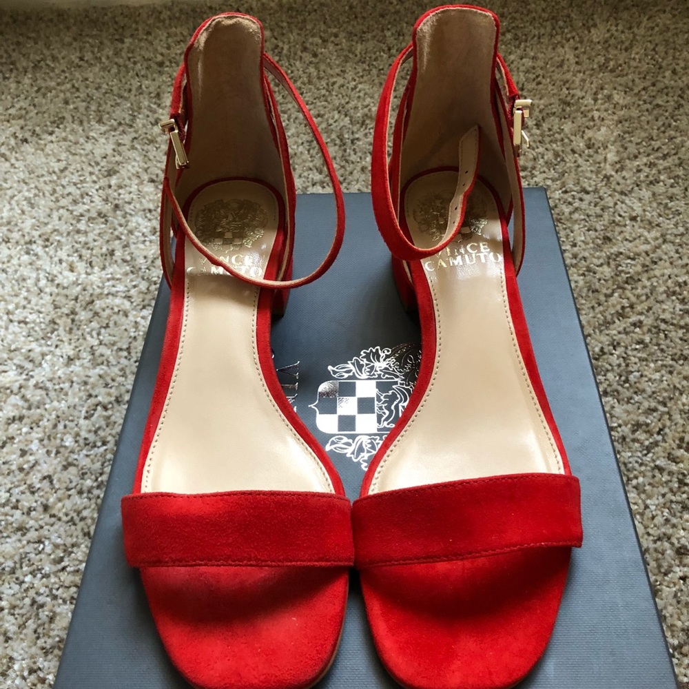 Vince Camuto red heeled sandals